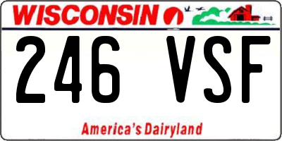 WI license plate 246VSF