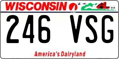 WI license plate 246VSG