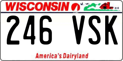 WI license plate 246VSK