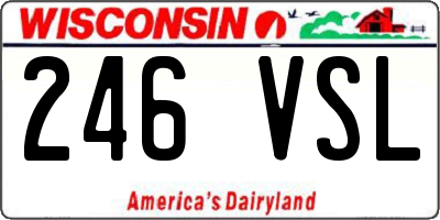 WI license plate 246VSL
