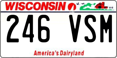 WI license plate 246VSM