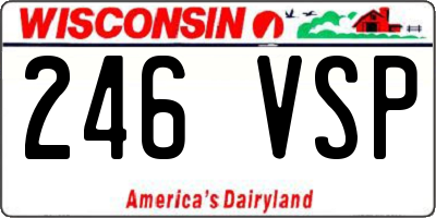 WI license plate 246VSP