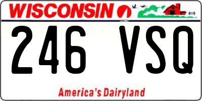 WI license plate 246VSQ