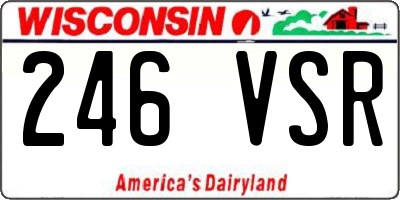 WI license plate 246VSR