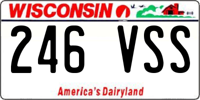 WI license plate 246VSS