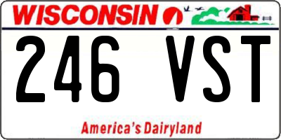 WI license plate 246VST