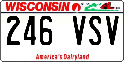WI license plate 246VSV