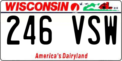 WI license plate 246VSW