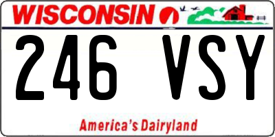 WI license plate 246VSY