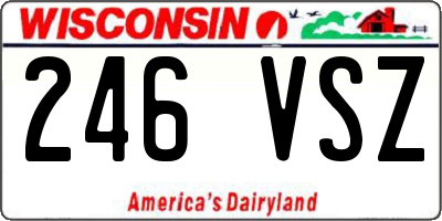 WI license plate 246VSZ