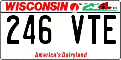WI license plate 246VTE
