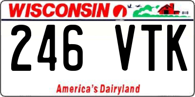 WI license plate 246VTK