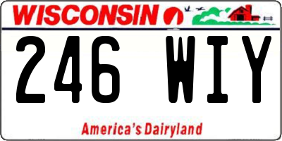 WI license plate 246WIY