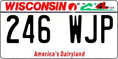 WI license plate 246WJP