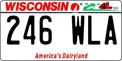 WI license plate 246WLA
