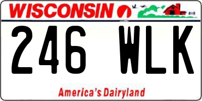 WI license plate 246WLK
