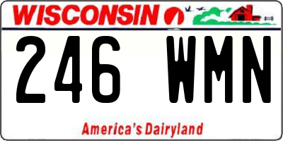 WI license plate 246WMN