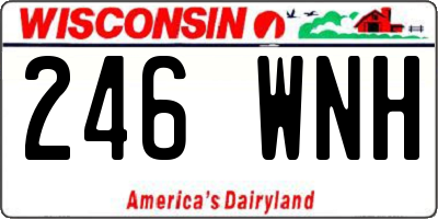 WI license plate 246WNH