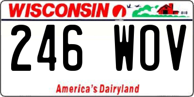 WI license plate 246WOV