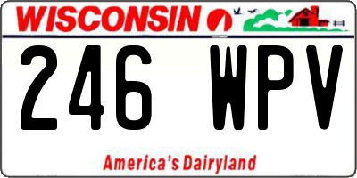 WI license plate 246WPV