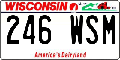 WI license plate 246WSM