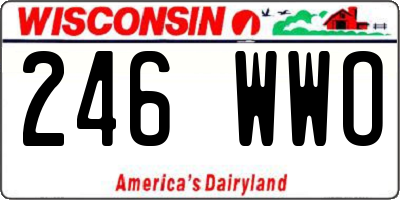 WI license plate 246WWO
