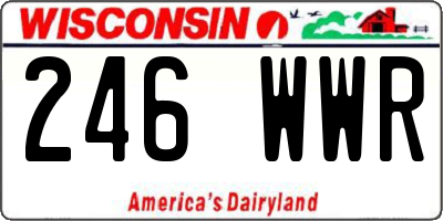 WI license plate 246WWR
