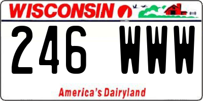 WI license plate 246WWW