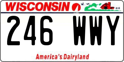 WI license plate 246WWY