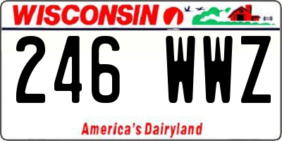 WI license plate 246WWZ