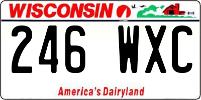 WI license plate 246WXC