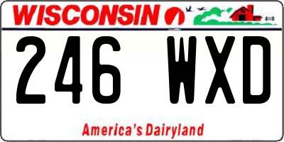WI license plate 246WXD