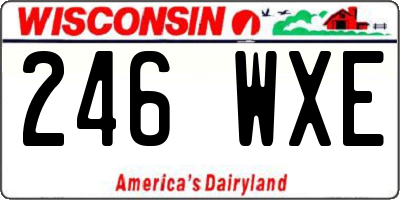 WI license plate 246WXE