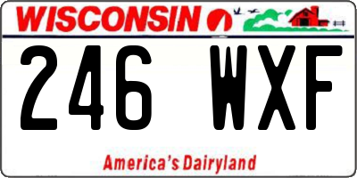 WI license plate 246WXF