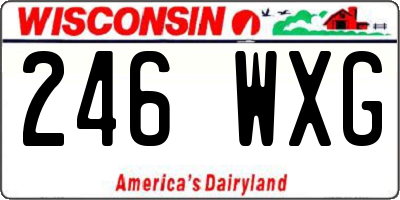 WI license plate 246WXG