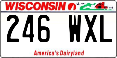 WI license plate 246WXL
