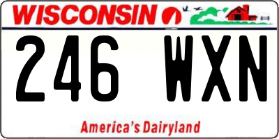 WI license plate 246WXN