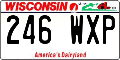 WI license plate 246WXP