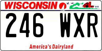 WI license plate 246WXR