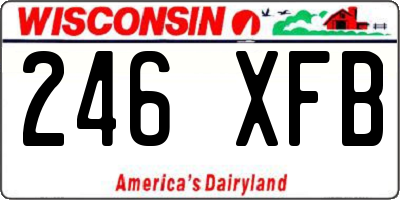 WI license plate 246XFB