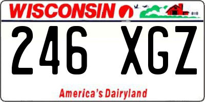 WI license plate 246XGZ