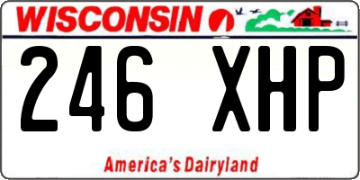 WI license plate 246XHP