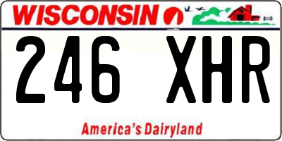 WI license plate 246XHR
