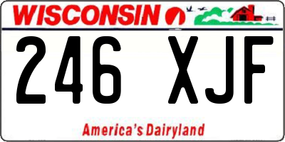 WI license plate 246XJF