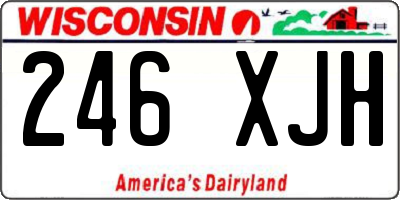 WI license plate 246XJH