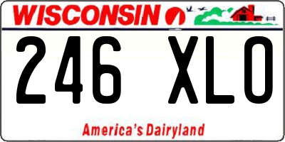 WI license plate 246XLO
