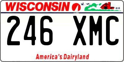 WI license plate 246XMC