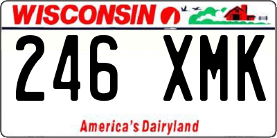 WI license plate 246XMK