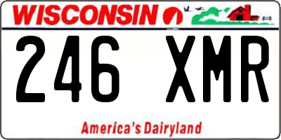 WI license plate 246XMR
