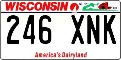 WI license plate 246XNK